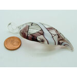 pendentif feuille violet verre Pend-397-4
