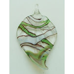 pendentif feuille vert lampwork Pend-397-5