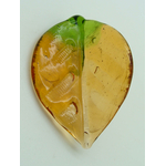 pendentif feuille marron vert lampwork Pend-398-2