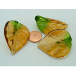 pendentif feuille marron vert verre Pend-398-2