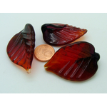 pendentif feuille rouge verre Pend-398-3