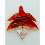pendentif feuille rouge transparent lampwork Pend-399-3