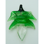 pendentif feuille vert transparent lampwork Pend-399-4