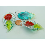 pendentif plume point rouge verre Pend-400-1