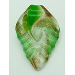 pendentif plume blanc vert lampwork Pend-401-4