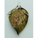 pendentif feuille noir lampwork Pend-402-1