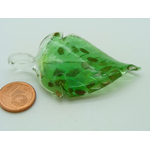 Pend-402-3 pendentif feuille vert verre