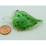 pendentif feuille vert verre Pend-402-3