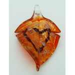 pendentif feuille rouge lampwork Pend-402-2