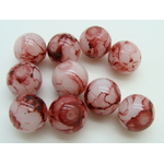 perles verre 14mm marron PV-peint-61