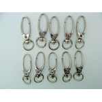 fermoirs mousquetons 37mm argente par 10