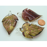 pendentif feuille violet verre Pend-402-5