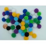 pompon rond 15mm mix couleurs acrylique