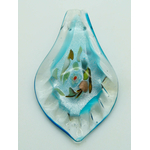 pendentif feuille bleu dore Pend-403-1