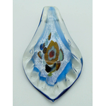 pendentif feuille bleu fonce transparent Pend-403-2
