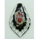 pendentif feuille noir dore Pend-403-3