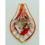 pendentif feuille rouge strie Pend-403-4