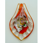 Pend-403-4 pendentif feuille rouge strie