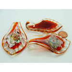 pendentif feuille rouge verre lampwork Pend-403-4