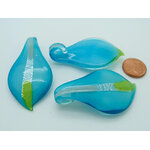 pendentif goutte bleu verre Pend-405-1