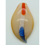 Pend-405-3 pendentif goutte orange rayure