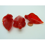 pendentif goutte blanc rouge verre Pend-406-3