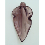 pendentif goutte blanc violet verre lampwork tige Pend-406-5