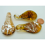 Pend-407-1 pendentif goutte ruban argent marron verre