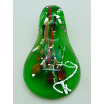 pendentif goutte ruban argent vert dore Pend-407-2