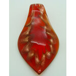 pendentif bordure dore rouge feuille Pend-408-3