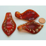 pendentif bordure dore rouge lampwork Pend-408-3