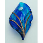 pendentif pistil dore bicolore bleu lampwork Pend-409-1