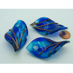 pendentif pistil dore bicolore bleu verre Pend-409-1