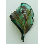 pendentif pistil dore vert violet lampwork Pend-409-2