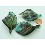 pendentif pistil dore vert violet verre Pend-409-2