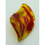 pendentif pistil dore jaune lampwork Pend-409-4