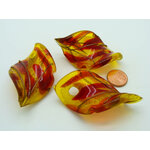 pendentif pistil dore jaune verre Pend-409-4