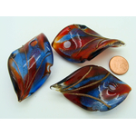 pendentif pistil dore marine rouge lampwork Pend-409-5