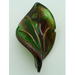 pendentif pistil dore vert feuille Pend-409-6