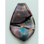 pendentif tricolore violet feuille Pend-410-5