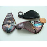 pendentif tricolore violet verre Pend-410-5