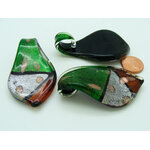 pendentif tricolore vert rouge Pend-410-6