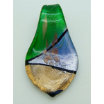 pendentif tricolore vert marron feuille Pend-410-7