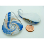pendentif volute bleu fonce verre Pend-411-2