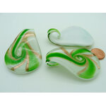 pendentif volute vert verre Pend-411-3