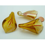 pendentif fleur 3d marron verre Pend-412-1