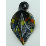 pendentif fleur 3d noir pistil Pend-412-2