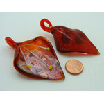 pendentif fleur 3d rouge verre Pend-413-4