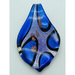 pendentif bleu argent feuille Pend-414-1