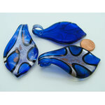 pendentif bleu argent verre Pend-414-1